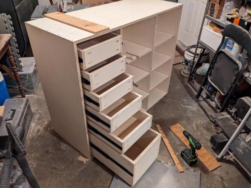 cabinet assembly - drawers in