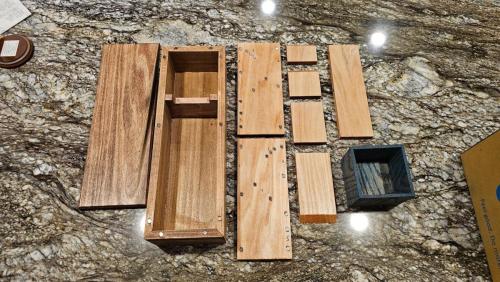 Dice tower assembly - showing parts