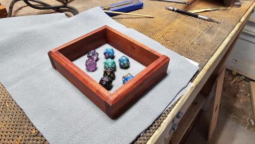 Dice tray in progress