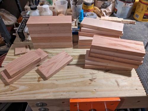 Side table assembly - making the herringbone pattern