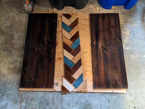 Side table assembly - stained table top parts