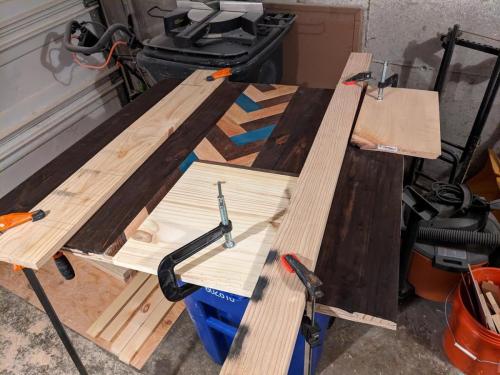 Side table assembly - table top glue up
